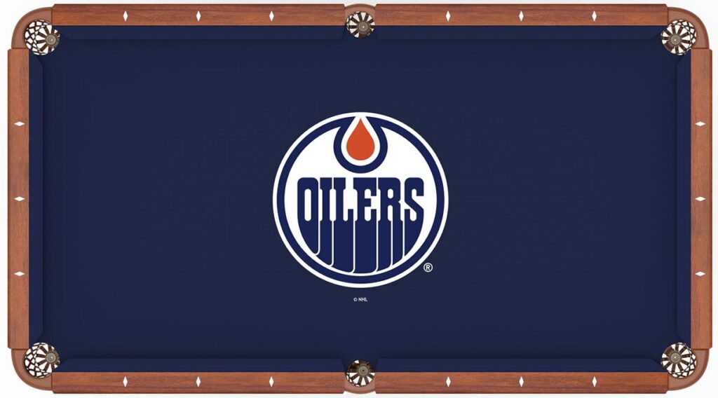 Edmonton Oilers Logo Pool Table 8Foot NHL Billiard Table
