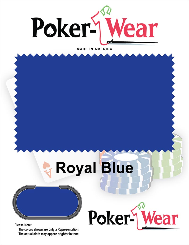 2YD WIDE X 1YD LONG ROYAL BLUE POKER TABLE FELT 